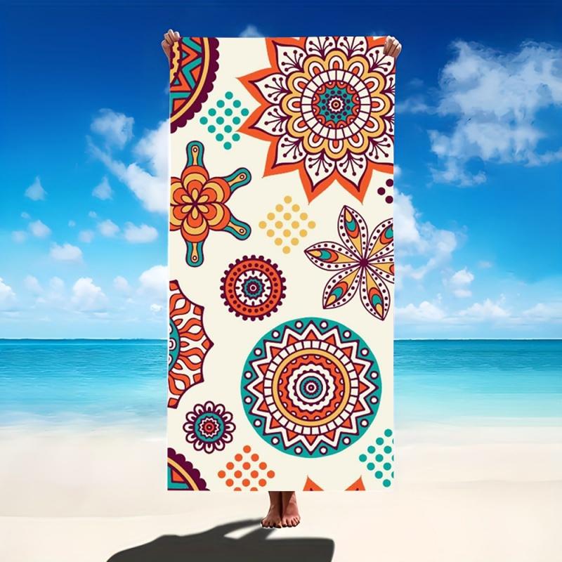 Vintage Paisley Floral Print Beach Towel Quick Dry Sand Resistant Towel Pool Yoga Boho Summer Beach Holiday Towel