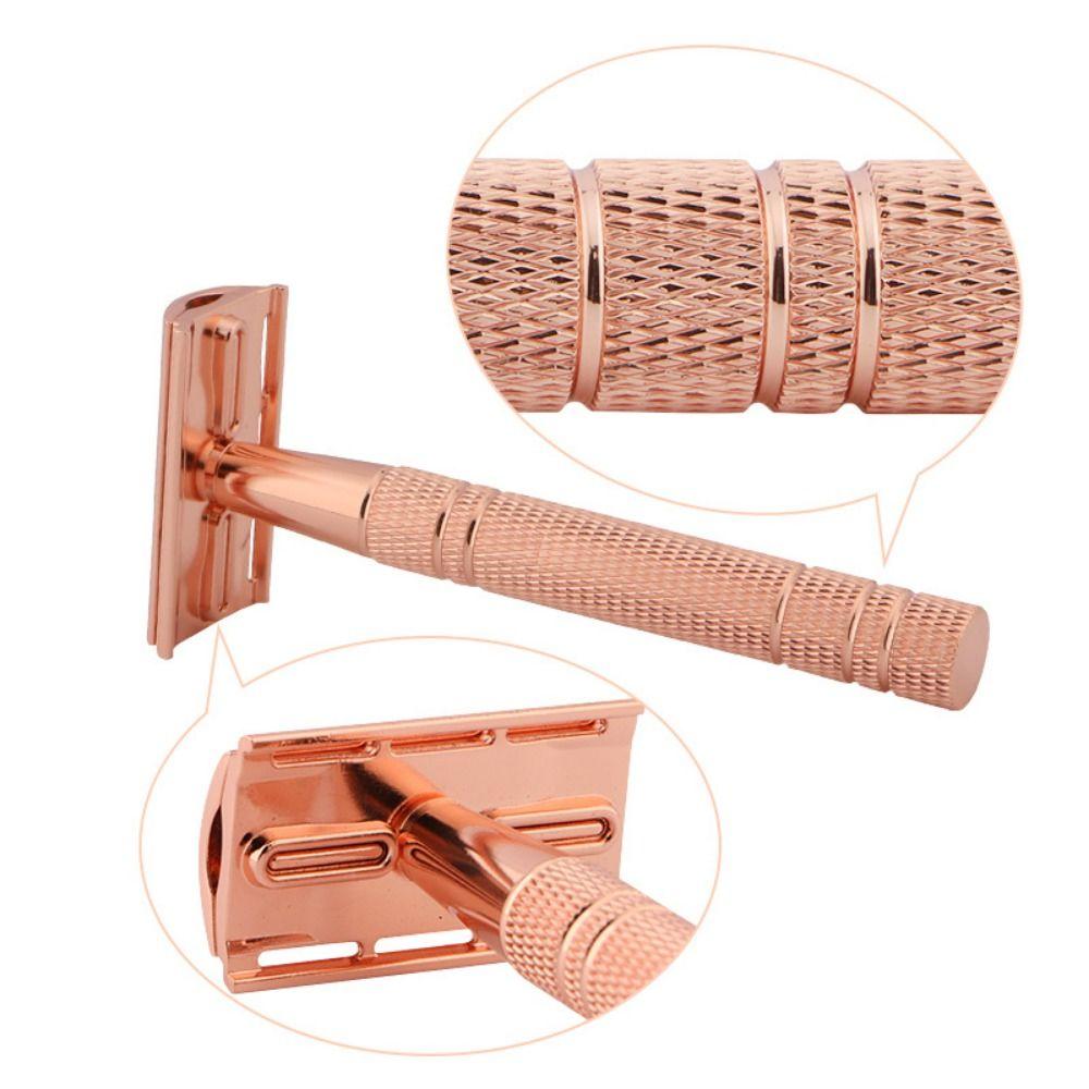 Rose Gold Silver Portable Hair Removal Tool Male Handle Womens Classic Men Shaving Manual Shaver Safety Razor Double Edge Razor
