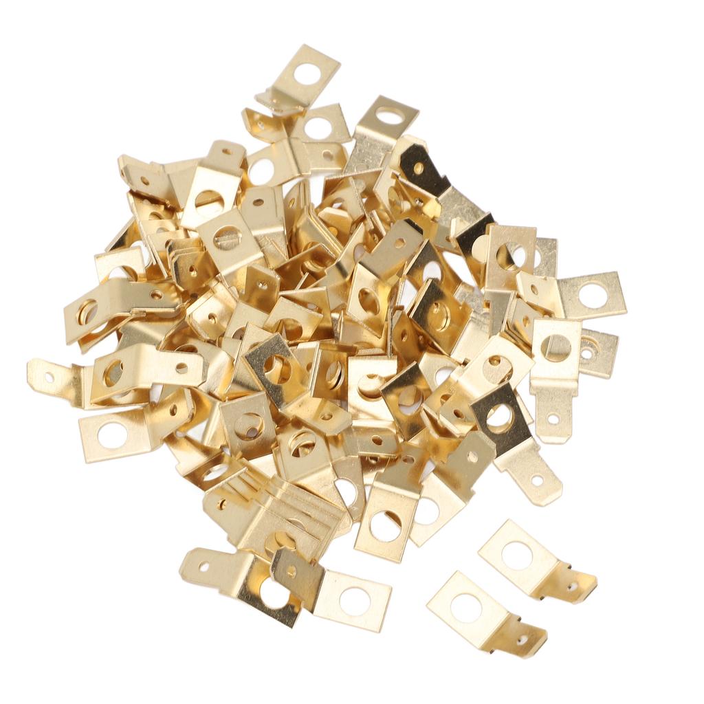 100PCS Quick Disconnect Connectors Non Insulated Solderless Adapters 10 Stud 1/4 Inch Male Spade