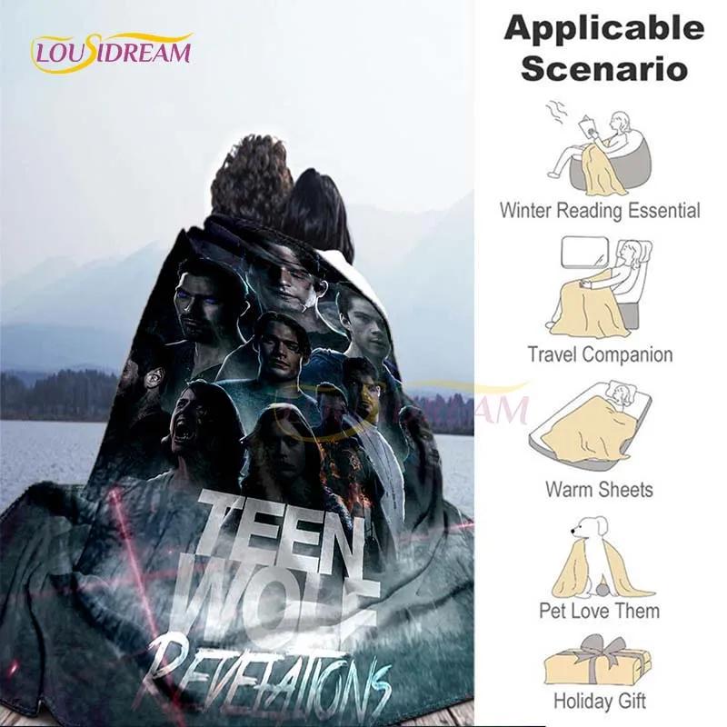 Teen Wolf Throw Blanket Cover Flannel Blankets for Beds Sofas Warm Bed Sheet Soft Bedding Bedroom Decor Fans Gift