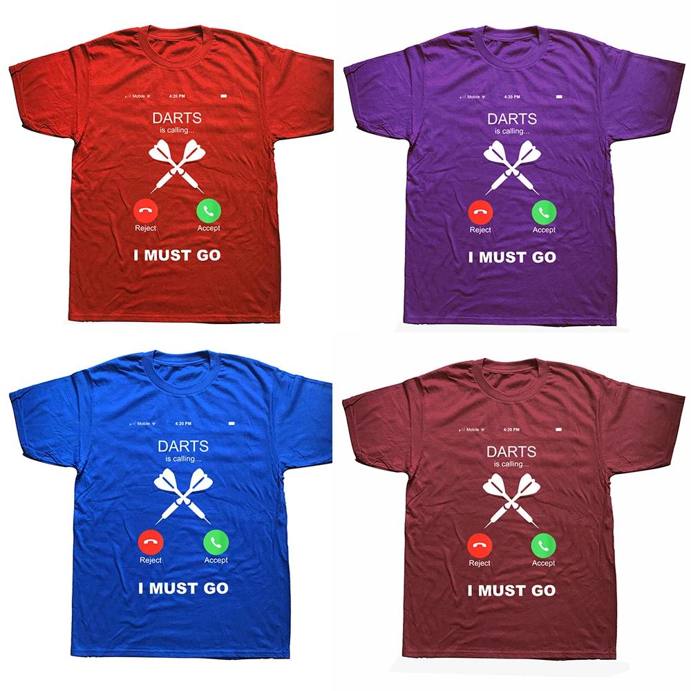 Funny Darts Is Calling T Shirts Graphic Cotton Streetwear Short Sleeve ONeck Harajuku Hip Hop Arrows Tshirt Mens Clothing