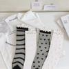 Lolita Invisible Socks Women Girls Summer Silk Lace Socks Crystal Silk Love Heart Ankle Socks Black White Transparent JK Sock