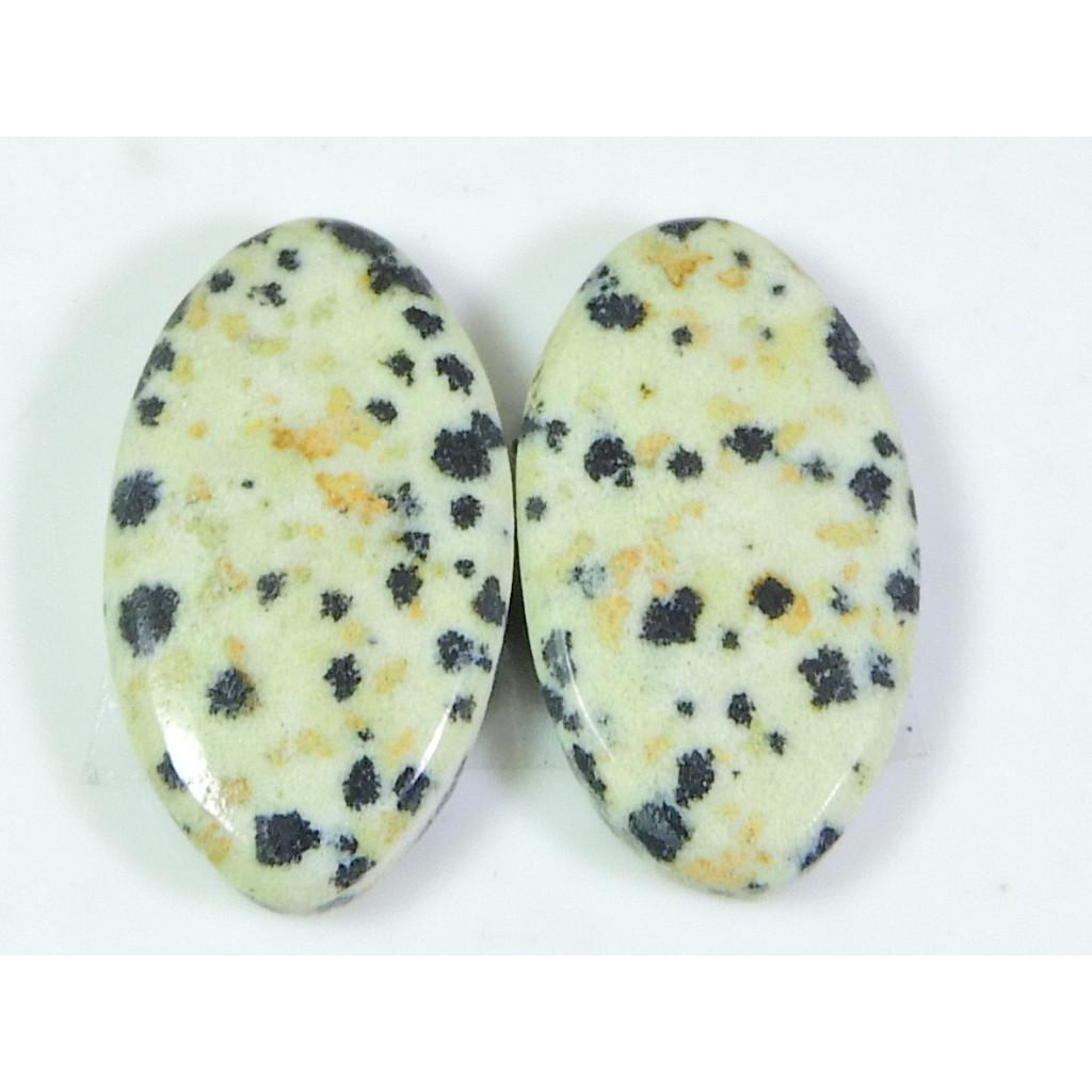 Natural Dalmantion Matched pair Oval Cabochon Loose Gemstone 12X21X03MM SK-192
