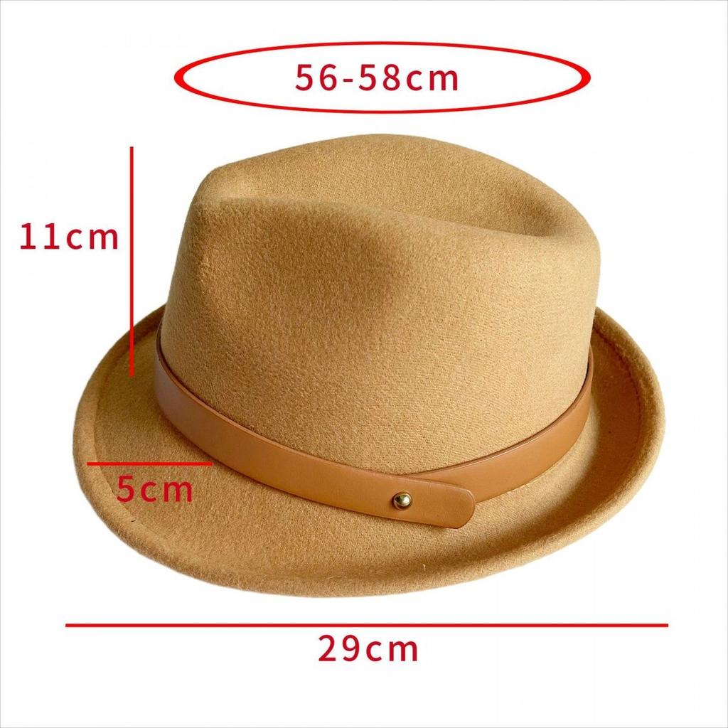 Fashion Felt Top Hat for Women British Retro Versatile Men Solid Color Felt Hat