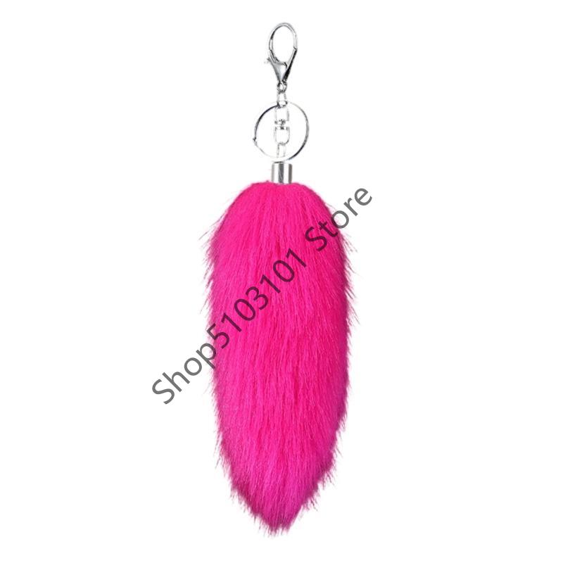 16cm Foxes Tail Keychain Faux Furs Foxes Tail Keyring Soft Furry Bag Hangings Charm Pendant Key Handbag Pendant Accessorise
