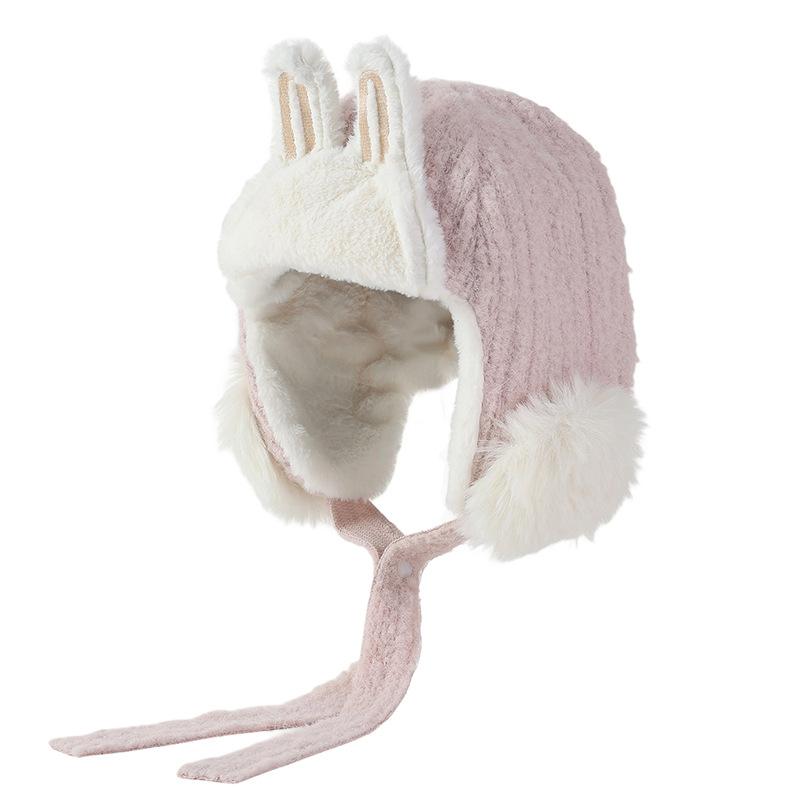 

Милая и Симпатичная Объемная Плюшевая Шапка с Кроличьими Ушками, Осенне-Зимняя Повседневная Ветрозащитная Теплая Шапка для Защиты Ушей, Шапка-Пуловер, Подчеркивающая Маленькое Лицо, Новинка One Size