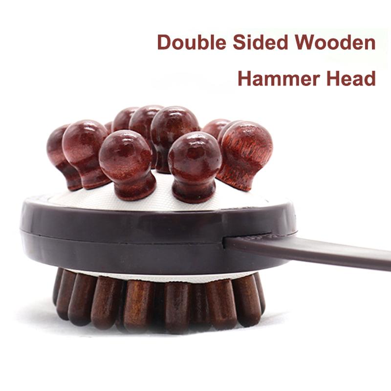 Portable Massage Stick For Back Neck Legs Pain Relief Scalable Hammer Design With Ergonomic Back Scratcher