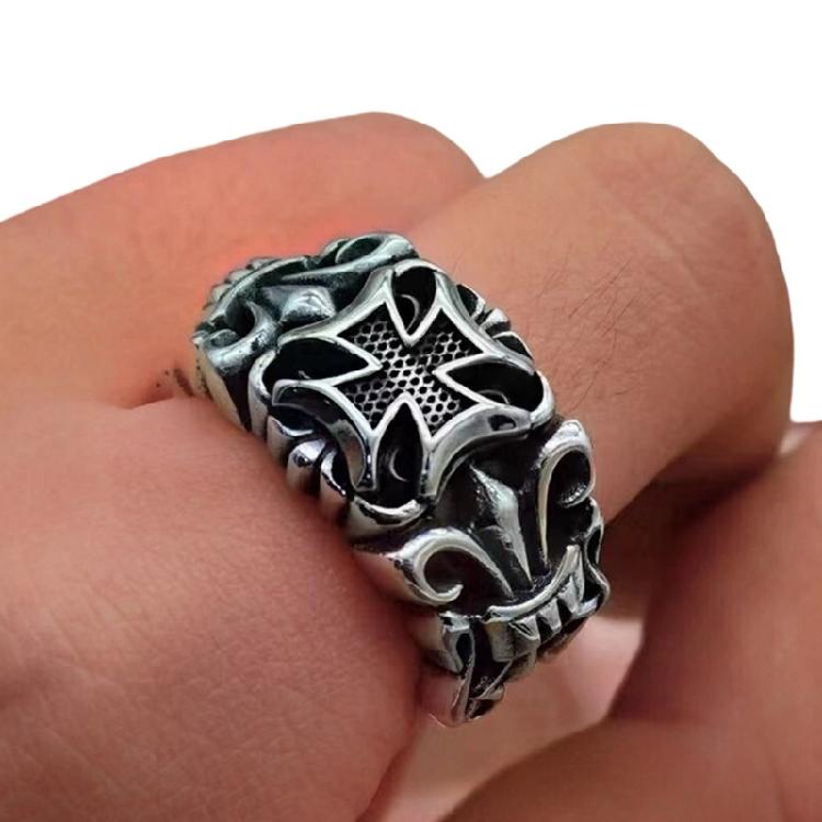 Mythological Tridents Styles Adjustable Rings For Men Alloy Construction Elegant Mens Accessory