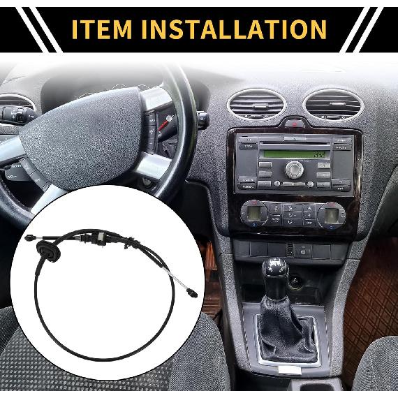 Automatic Transmission Gear Shifter Cable for Ford F-150 1992-1997 for Ford F-250 1992-1997 Auto Trans Gear Shift Control Lever Cable Metal Black
