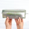 Pencil Case Double-Layer Large Capacity Transparent Mesh Students Exams Stationery Organizer Break-resistant Pencil Bag