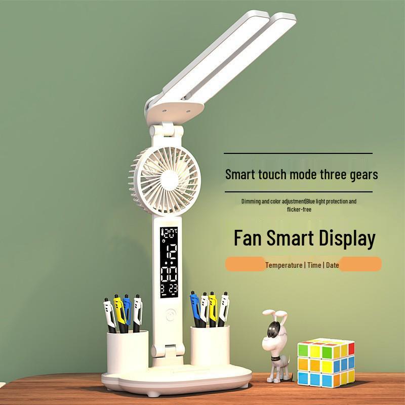 Rechargeable LED Eye-Protection Desk & Bedside Lamp with Pen Holder