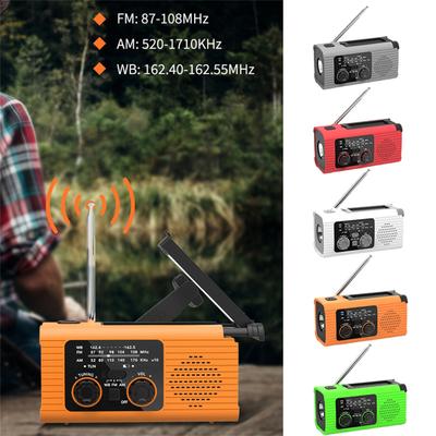 Outdoor Solar Radio, Crank Radio, Outdoor Radio With 1200 MAh Battery, With AM/FM Weather Radio, With LED Torch/SOS Alarm