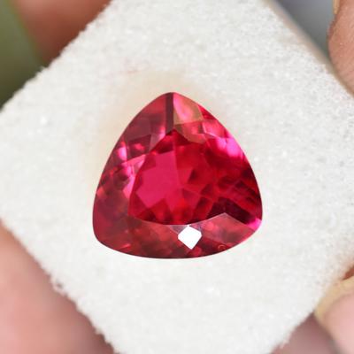 Natural Red Ruby Loose Gemstone Trillion Cut 6 Ct for Jewelry Making and Gem Collections