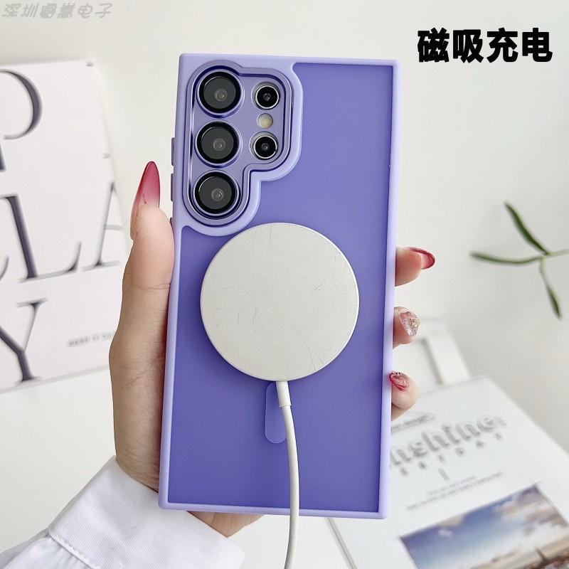 Suitable Samsung S26ultra Gold Shield Matte Skin Magnetic Phone Case S25plus Protective Cover Lens Film S24