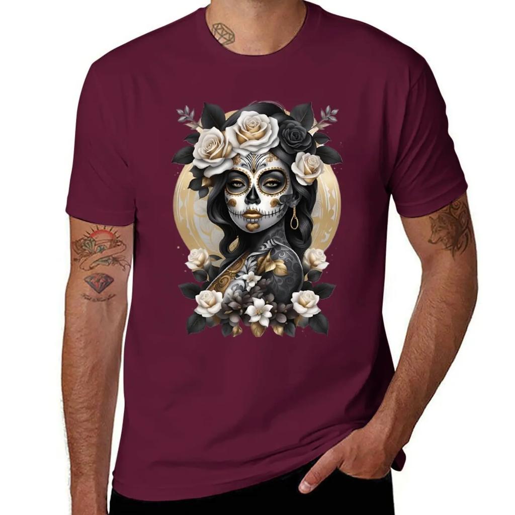 Catrina de Oro - Golden Catrina T-Shirt quick drying custom shirt cute clothes oversized graphic tee clothes for men