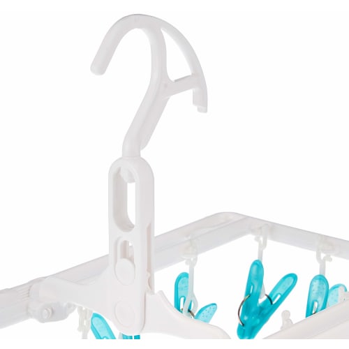 Aisen Industrial Mini Square Hanger for Indoor Drying, with 16 Clothes Clips, Blue, 40 x 19.5 x 19.5 cm
