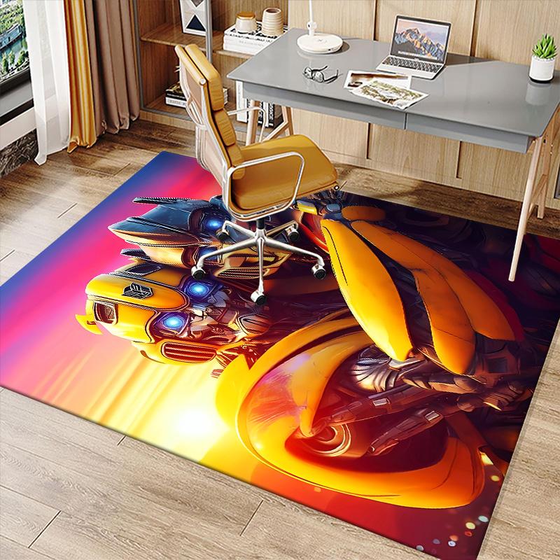 Bumblebee and Optimus Prime Printed Absorbent Washable Carpet, Non-Slip Bathroom Mats, Kitchen Rugs, Yoga Mat,Living Room Entrance, Camping Picnic Rug