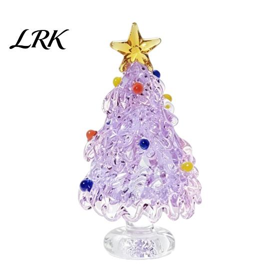 Glass Ornaments for Winter Decor Glazed Christmas Tree Figurine, Pulled Wire Desk Decor, Decorations Mini Holiday Tabletop Ornament Car Home,