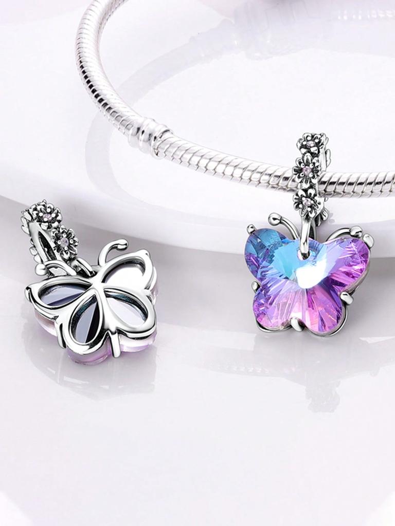 Charms Plata Shiny Bow Beads Charm Copper Plated Fit Charms Copperoriginal Bracelet For Jewelry Making Diy Charm