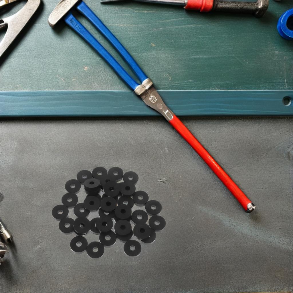 50pcs Rubber O-Type Washers 20Mm Od 6Mm Id 5Mm Thick Black Vibration Damping Isolation Mount For Machinery Equipment Anti