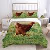 Chicken Duvet Cover Set Watercolor Rooster Bedding Set Animal Flower BedClothes Green Grass Polyester Comforter Cover King Size