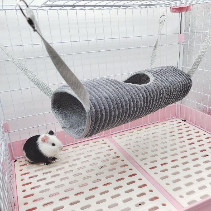 Ferret Tunnel Hammock Warm Winter Hanging Bed for Small Pets Squirrel Hamster Tunnel Nest Pet Supplies серый