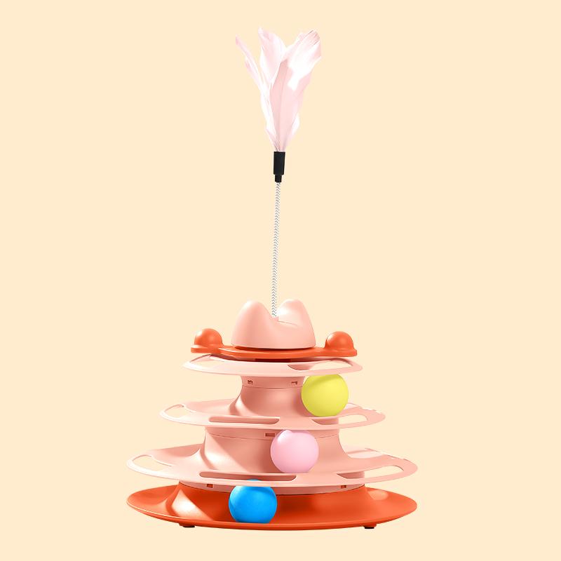 Funny Cat Hračka pro kočky Hračky pro kočky Inteligence Triple Play Disc Hračka pro kočky Míče Hračky s míčky Domácí mazlíčci Růžová Modrá Zelená Oranžová Produkty pro domácí mazlíčky