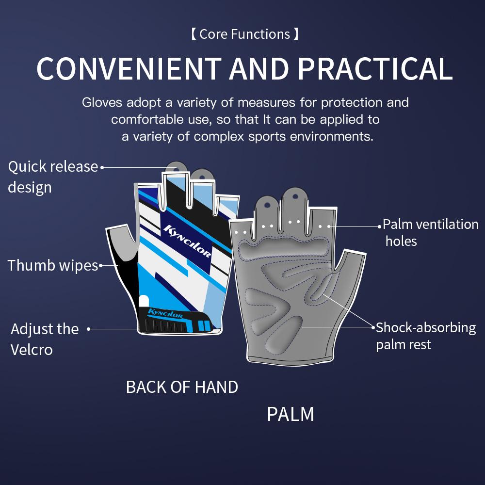 Anti Slip Shock Breathable Half Finger Gloves Men Women Half Finger Gloves Breathable Cycling Gloves Bicycle Gloves Bike Gloves