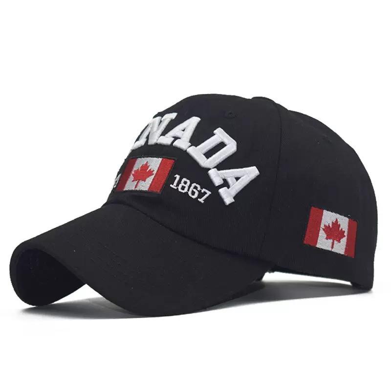 Berretto da Baseball in Cotone Unisex Papà del Canada Berretto con Bandiera Foglia d'Acero Berretto Unisex Ricamato Cappelli da Sole da Esterno per Adulti