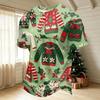 Men's Quick-Dry Round Neck Short Sleeve T-Shirt with Christmas Print for Holiday Party