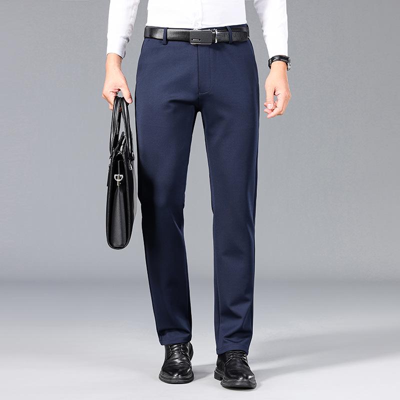 

Чоловічі 2024 Осінь/Зима Товсті Штани Прямого Крою в Стилі Business Casual з Оксамитовою Оздобою. 36