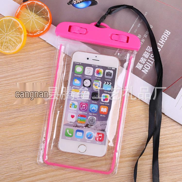 PVC Transparent Luminous Waterproof Phone Bag for Swimming, Photos, Diving, with Customizable Logo