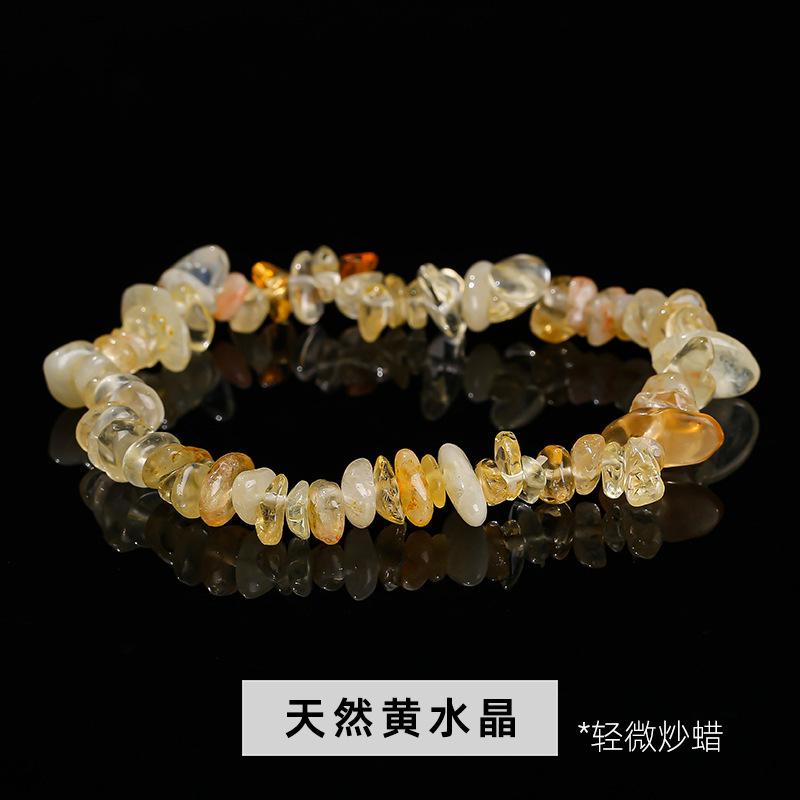 Natural Crystal Agate, Colorful Crushed Stone, Elastic Bracelet, Irregular, European and American Jewelry