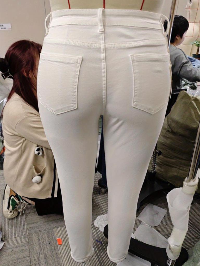 Women's High Stretch Black and White Skinny Denim Jeans - Plus Size