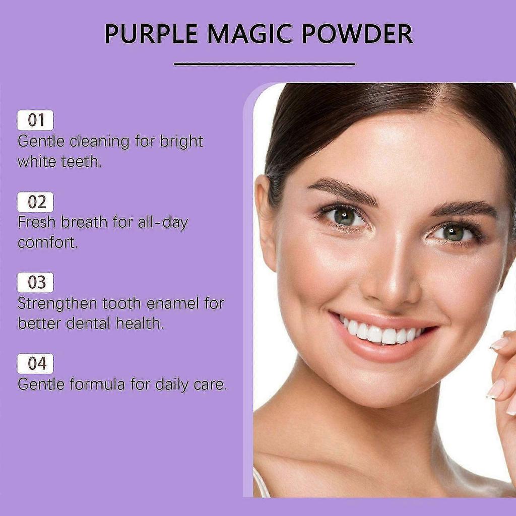Purple Magic Powder - Purple Teeth Whitening Powder, Color Correcting with Hydroxyapatite, Stain Removal, Color Corrector, Teeth Whitening Booster