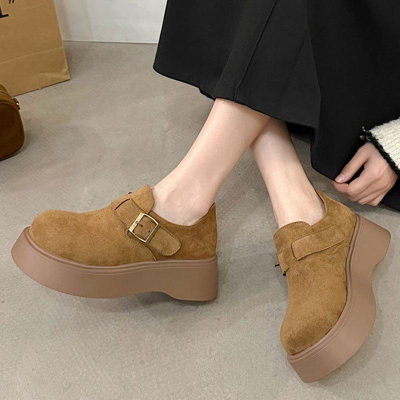 Soft-soled Doudou shoes Boken single shoes women's spring new thick-soled all-inclusive Boken shoes