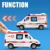 1:24 Legierungs-Ambulanzmodell Simulation Rückzieher Ton und Licht Druckguss-Legierungsauto Spielzeugset Kindergeburtstagsgeschenk