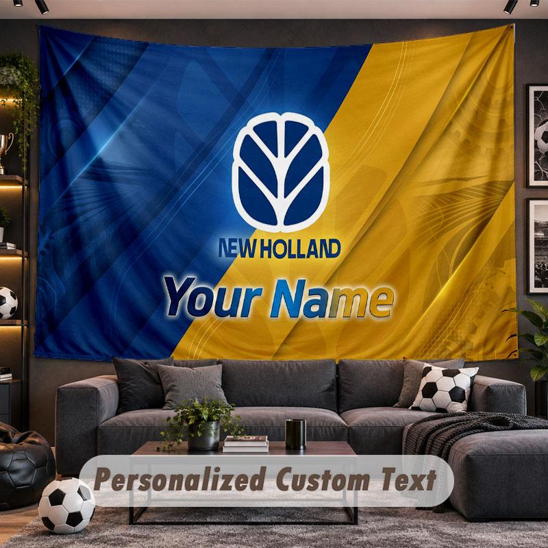 Wall Hanging Tapestry Custom NameNew Holland Pattern Personalized Printed Fabric Wall Decor