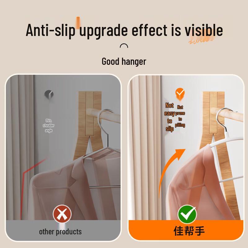 Jiabangshou Non-slip Dipped Clothes Hangers, 5-Pack