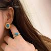 Turquoise  Sets New In Vintage Palace Style Ring Light Luxury Fashion Stud Party Wedding Romantic Earrings for Women