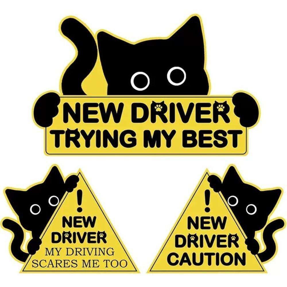 1 Set Waterproof Vinyl Warning Decal Reflective Reflective Sticker Car Decal Vehicle Decoration