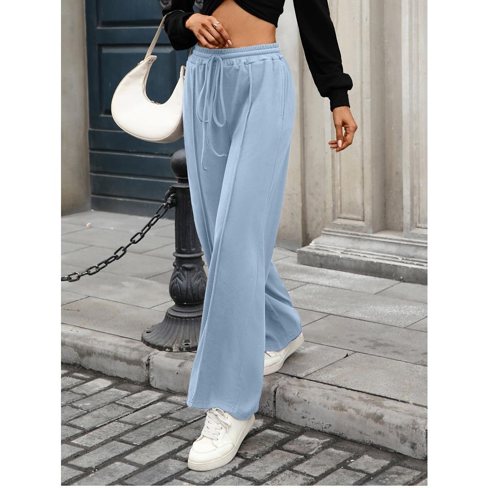 2025 Herbst und Winter Neuer Stil Einfarbig Kordelzugtasche Locker Lässige Hose für Damen