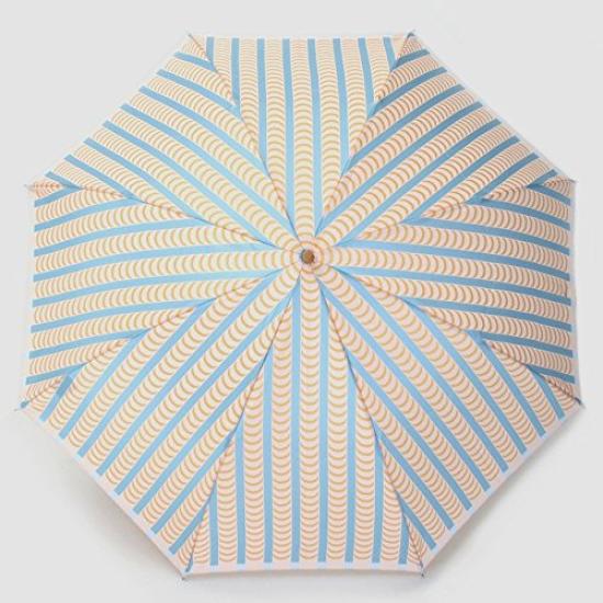 Makita Shoten Stig Lindberg DRAPES Blue x Orange Folding Umbrella UV Protection Parasol For both Sun and Rain Blackout Scandinavian Design High