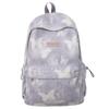 Women's Butterfly Printed Backpack Corduroy Student School Bag Large Capacity Class Backpack
