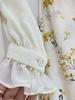 2025 Early Spring Women's French Double Crepe White Lace Shirt - 100% Mulberry Silk