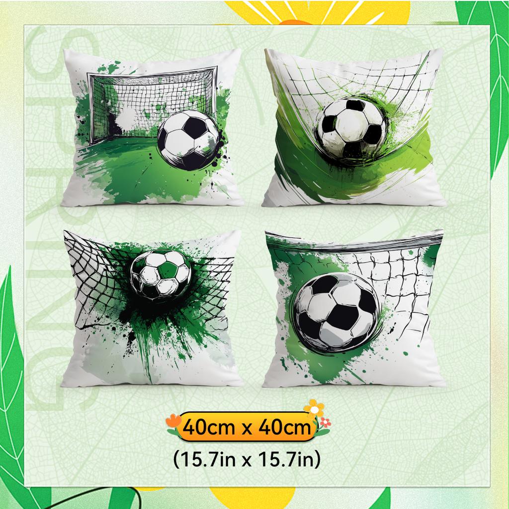 Football (Sport) Cushion Pillowcase Printed Polyester 40/45/50Cm Throw Pillowcover Decorative Sofa Cushion Pillowslip Home Decor