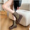 Fashion 2024 Winter Boots Women's Thick-soled Shoes Short Boots Rain War Military Short Leather Black New Rock Punk Goth Women's Shoes