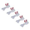 5pcs Electrode Wire 1 To 4 Pin 4.9ft Length Promote Blood Circulation Multifunctional 2.5mm Plug TENS Unit Wire White