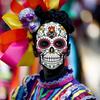 6 szt. Kolorowa Maska Czaszki na Halloween Pełna Twarz Meksykańska Maska Czaszki Nowa Maska na Twarz Czaszka Dzień Zmarłych