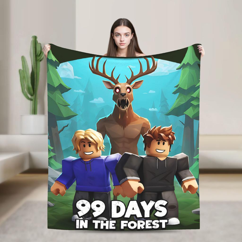 Horrorspiele 99 Nächte im Wald Decke Plüsch Lustige Warme Überwurfdecken für Stuhlbezug Sofa Sommer